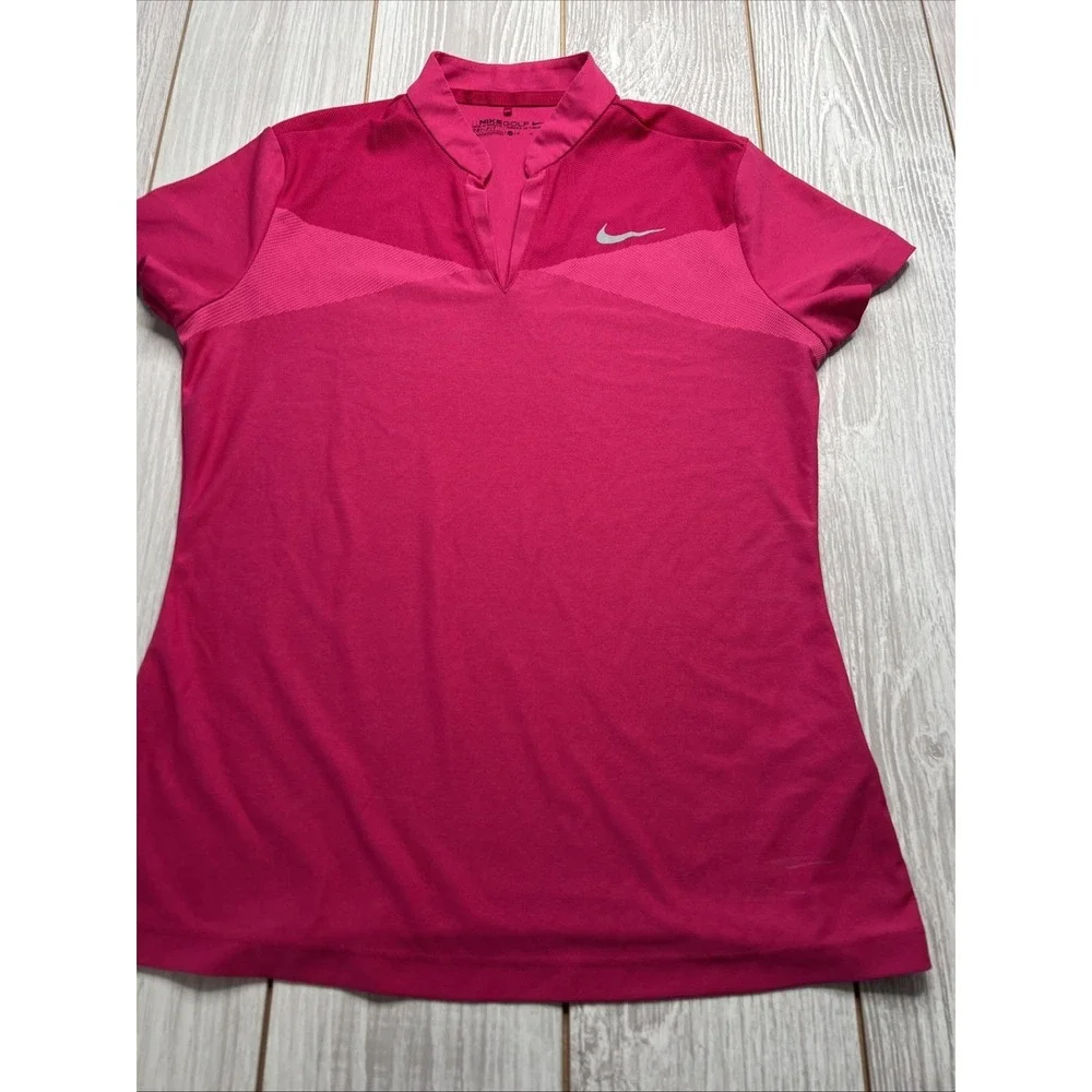 Nike Womens Golf Short Sleeve Polo Womens Size Medium Pink